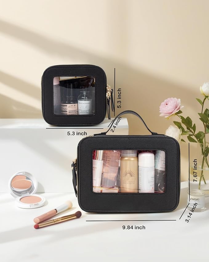 Clear Makeup Bag Small, TSA Approved Portable Toiletry Bag - Image 5