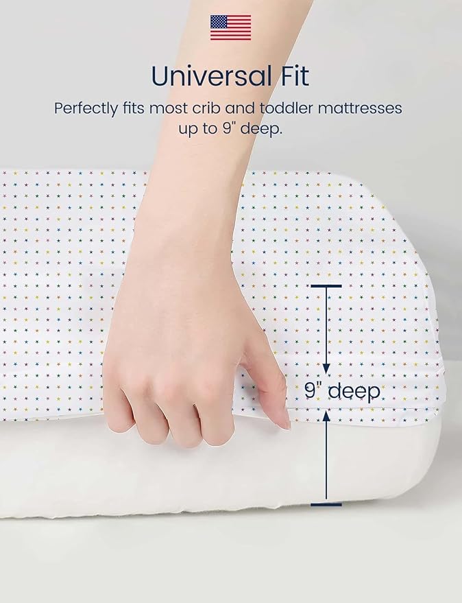 TotAha Premium Stretchy Space Crib Sheets-Hypoallergenic, Silky Comfort - Image 4