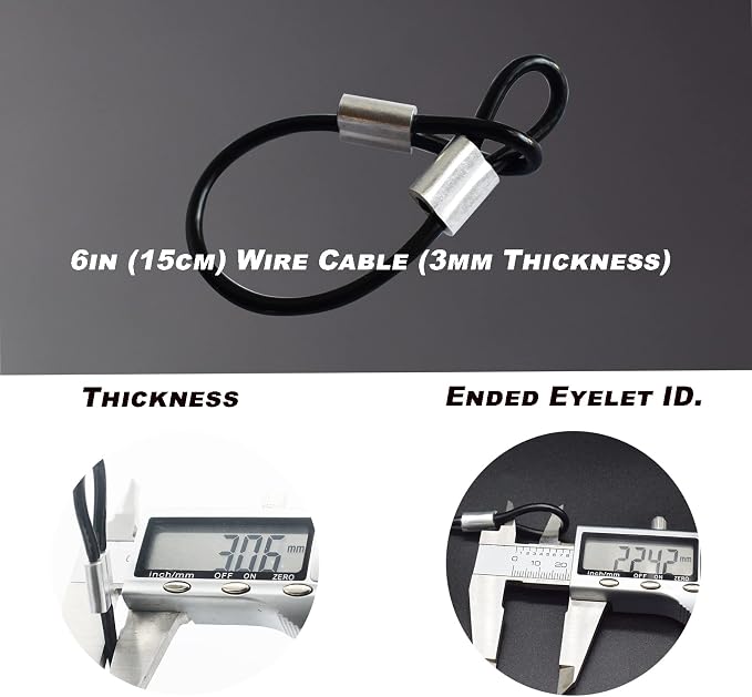 20 pcs 6 inch 3mm Thickness Stainless Steel Wire Cable - Image 2