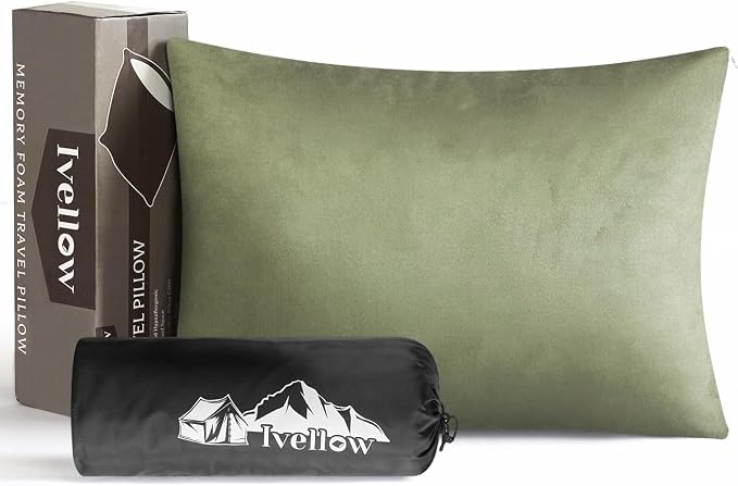 Ivellow Memory Foam Travel Pillow Compressible Camping Pillow by Ivellow