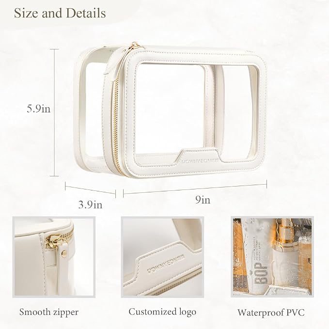 ROWNYEON Clear Makeup Case Toiletry Bag Multipurpose Travel Makeup Train Case - Image 5