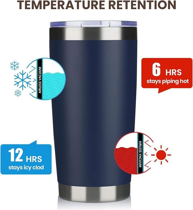 MEWAY 20oz Tumbler 8 Pack Double Wall Vacuum Insulated Travel Mug Bulk - Image 6