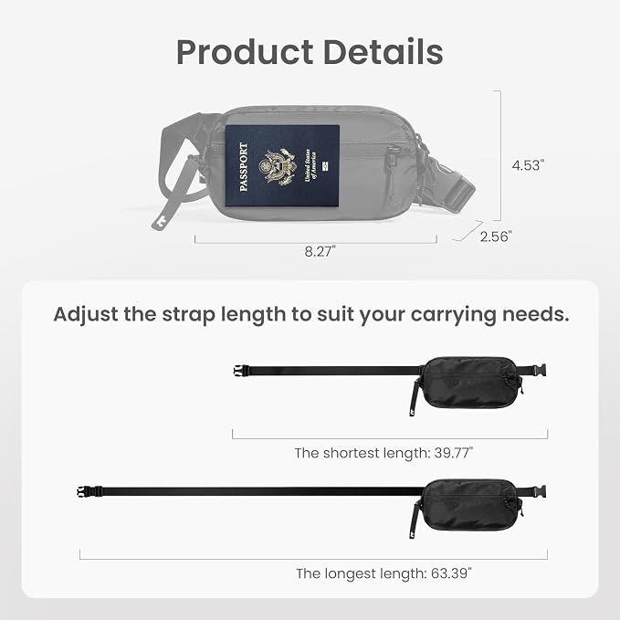 tomtoc 1.5L Sling Bag with RFID Blocking, Crossbody Bag Minimalist Chest - Image 7
