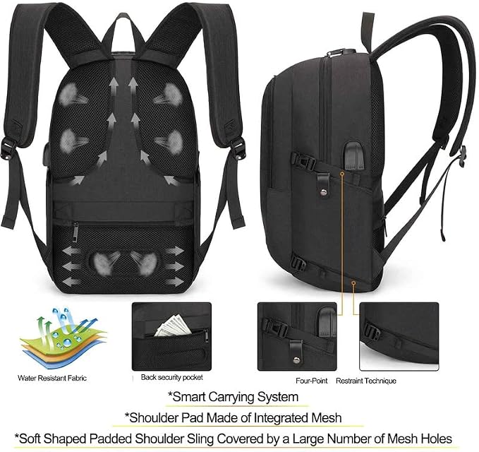 Tzowla Travel Laptop Backpack Water Resistant Anti-Theft Bag - Image 5