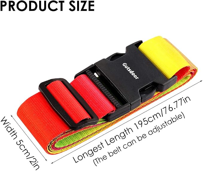 Adjustable Travel Luggage Strap Suitcase Belt Travel Bag Accessories 1.96 in W - Image 3