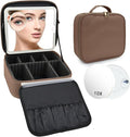 Travel Makeup Bag with LED Mirror and 10x magnifying glass with 3 Lighted by Unknown