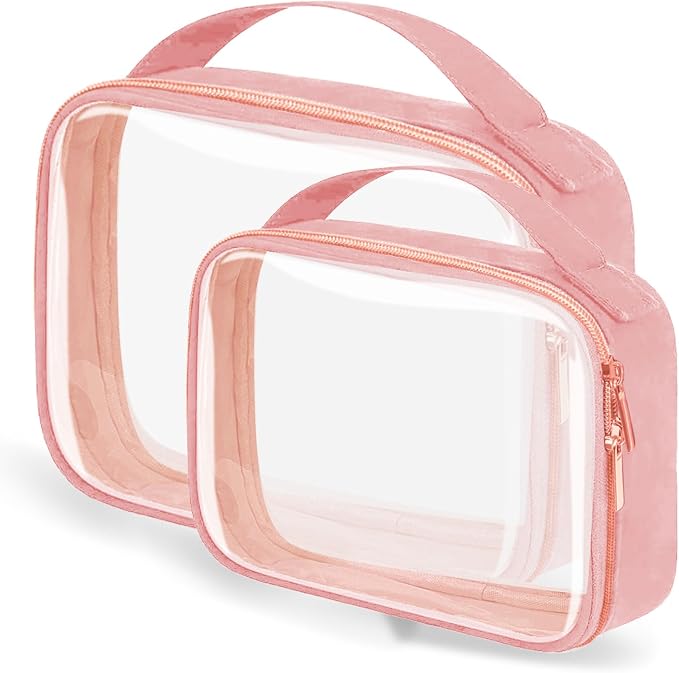 TSA Approved Travel Toiletry Bag, 2 Pack Clear Makeup Bags by FAYORORY
