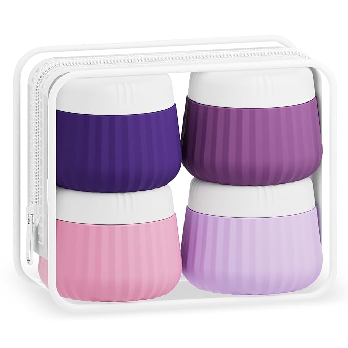 Travel Containers for Toiletries 4 Pack, TSA Approved Travel Size Toiletries by Mrsdry