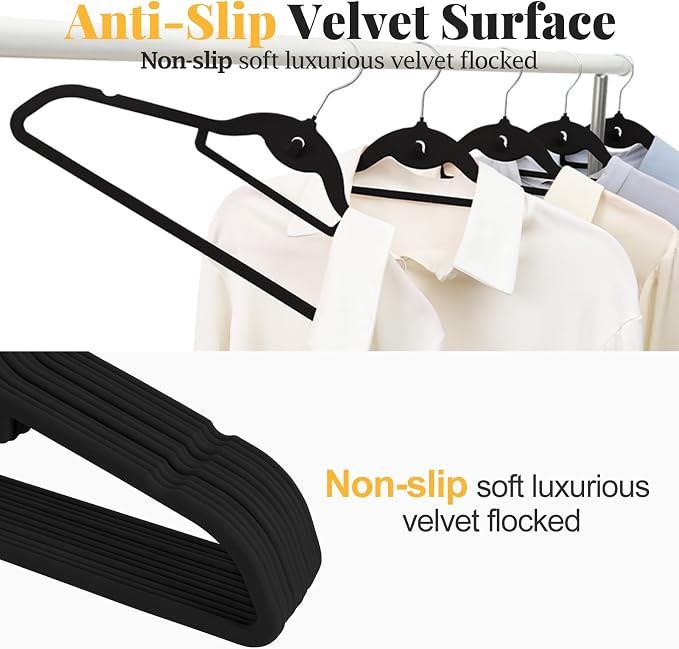 Velvet Felt Stackable Hangers 50 Pack, Non Slip, - Image 5