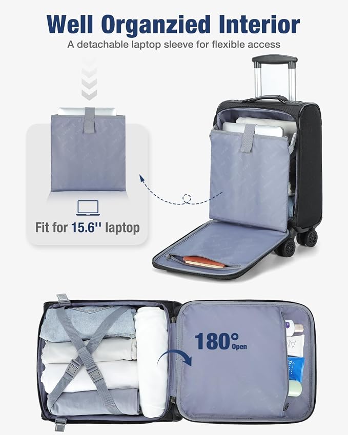 Lekebobor 16 Inch Underseat Carry On Luggage - Image 4