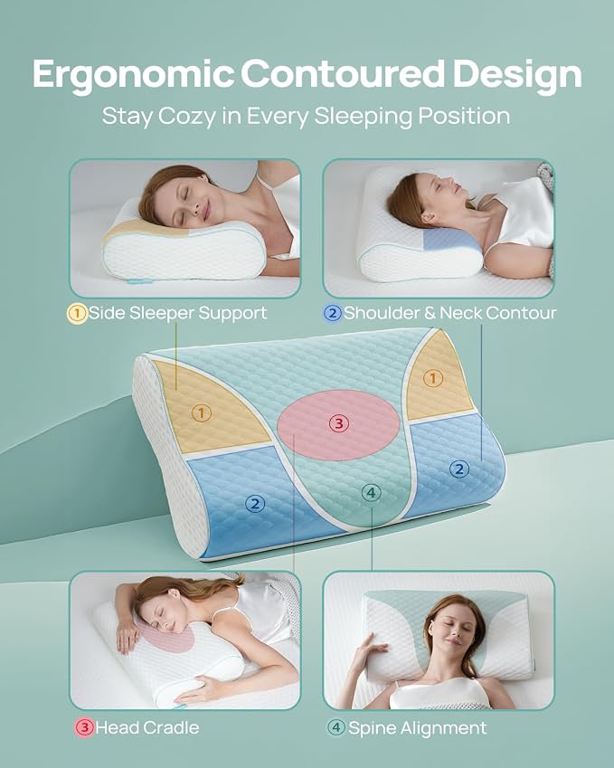 Cervical Neck Pillow, Side Sleeper Pillow - Image 5