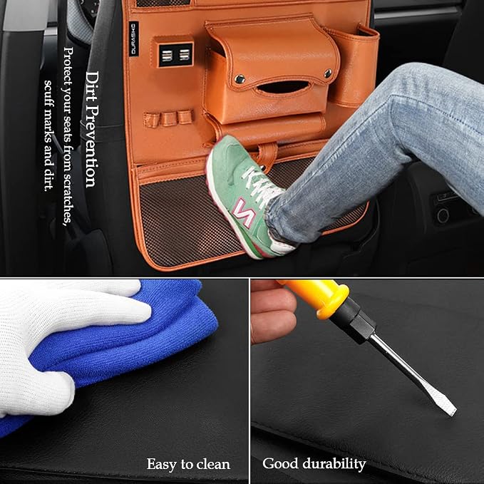 Car Backseat Organizer with Foldable Table Tray, Car Storage Organizer with - Image 6