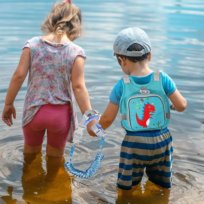 Toddler Harness Leash + Anti Lost Wrist Link, Accmor Dinosaur Baby Harnesses - Image 6