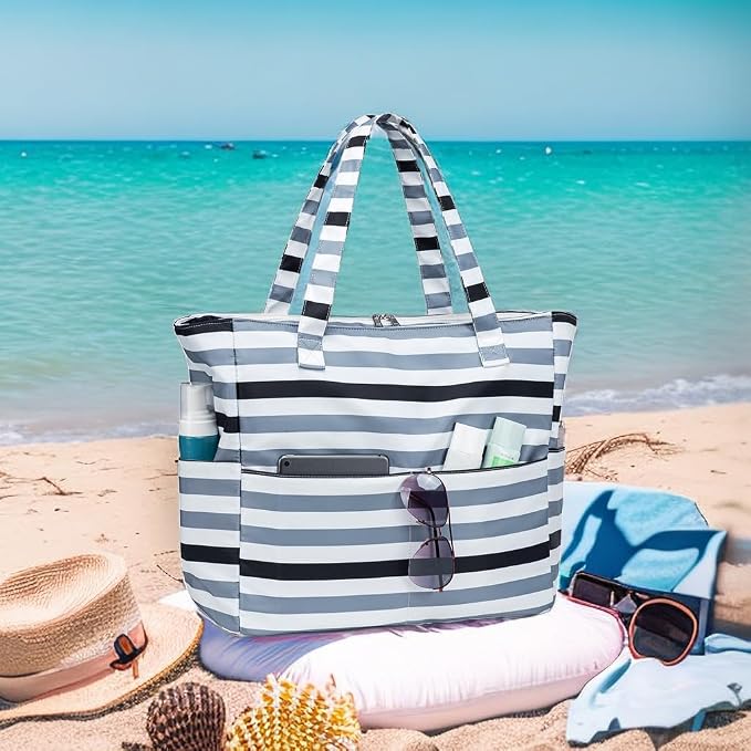 LEDAOU Beach Bag Waterproof Sandproof Women Tote Bag Pool Bag - Image 7