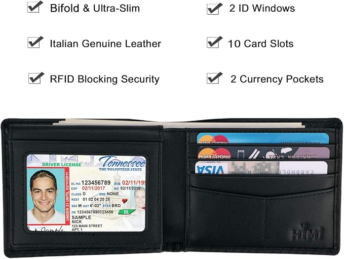 Wallet for Men-Genuine Leather RFID Blocking Bifold Stylish Wallet - Image 3