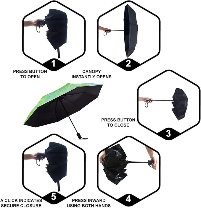 SY COMPACT Travel Umbrella Windproof Automatic Umbrellas Small Compact UV Sun - Image 3