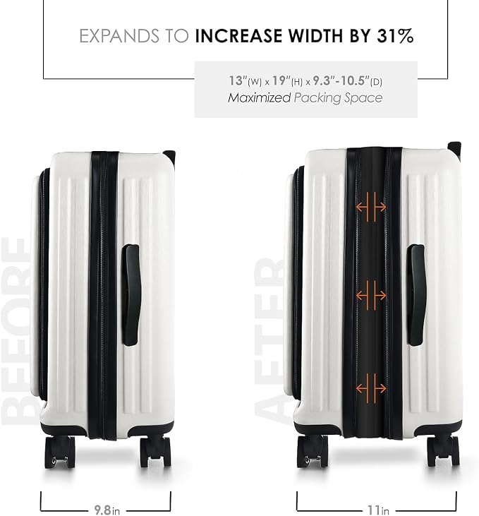 22 Inch Carry On Luggage 22x14x9 Airline Approved, Carry On Suitcase - Image 3