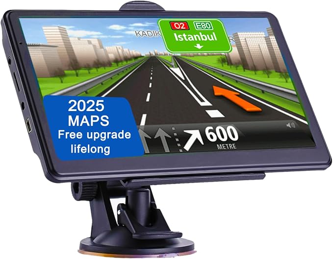 GPS Navigator for Car Truck RV, Latest 2025 Map, 7 inch Touch Screen Real Voice by MRSXWPY