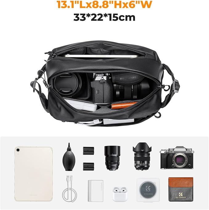K&F Concept 2 in 1 Sling Bag Everyday Shoulder Bag & Multifunction Photography - Image 2