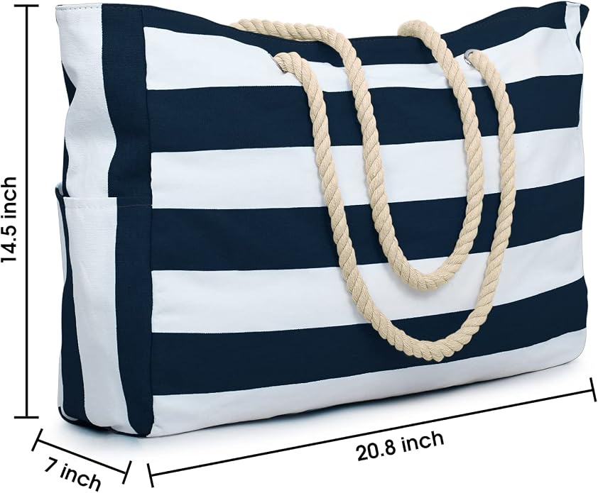 Becokan Beach Bag Large Beach Tote Bag - Image 4