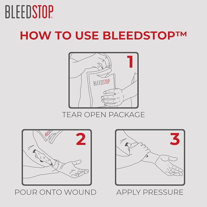 BleedStop™ First Aid Powder for Blood Clotting, Trauma Kit, Blood Thinner - Image 4