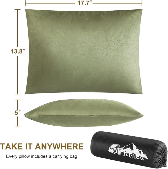 Ivellow Memory Foam Travel Pillow Compressible Camping Pillow - Image 5