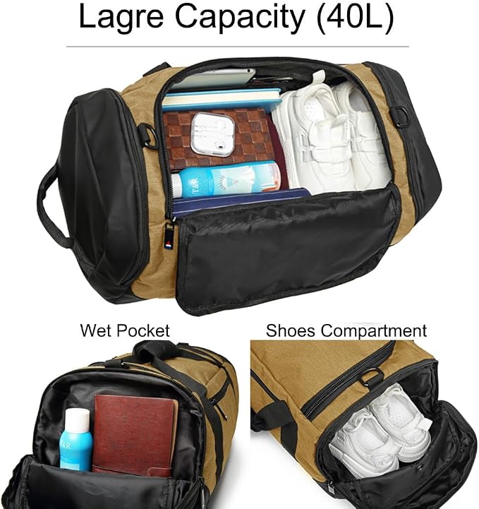 Gym Duffle Bag Backpack Waterproof Sports Duffel Bags Travel Weekender Bag - Image 4