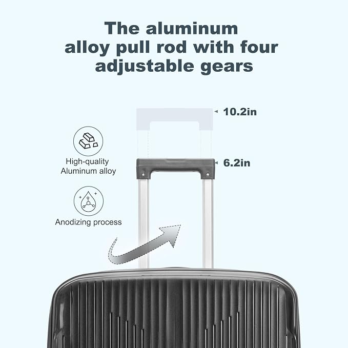 Nazhura Luggage Set, 3-Piece Hardside Suitcase Set, 20-inch Carry On, 28-inch - Image 3