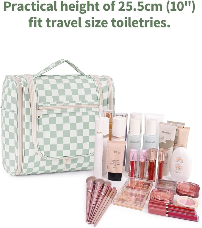 Narwey Checked Hanging Travel Toiletry Bag - Image 4