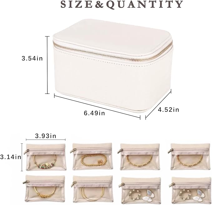 Jewelry Box Organizer for Women, Small Travel Jewelry Case, Mini Travel Jewelry - Image 7