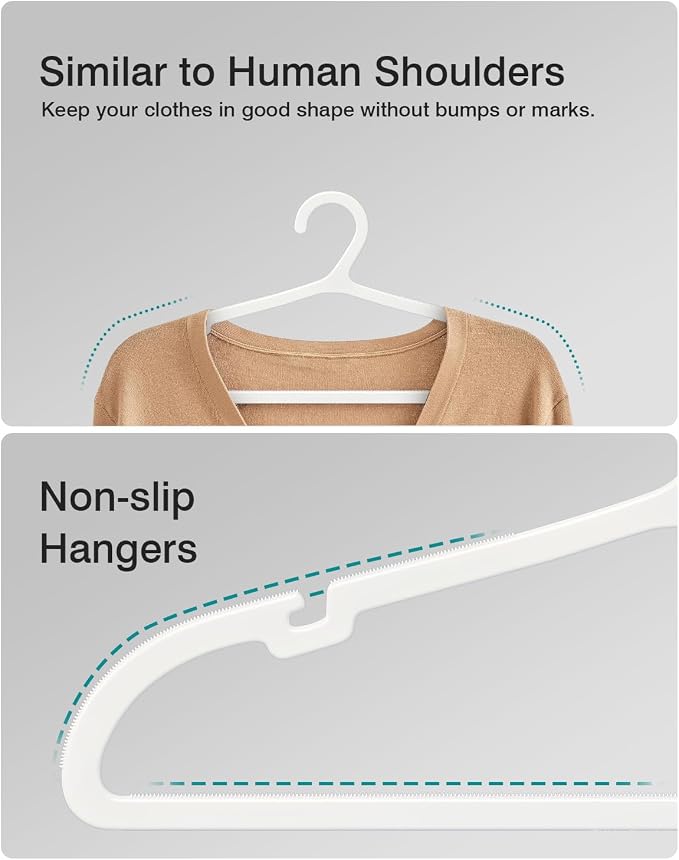 80 Pack Clothes Hangers, Non Slip Plastic Coat Hangers, Space Saving Hangers - Image 5