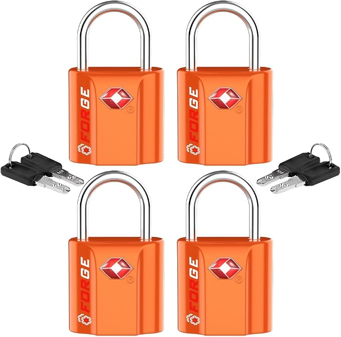 TSA Approved Luggage Locks, Ultra-Secure Dimple Key Travel Locks by Forge