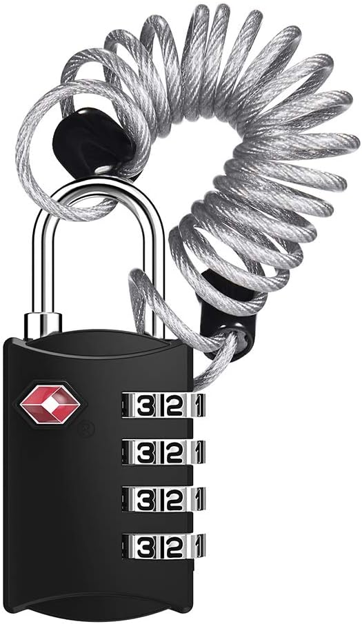 ZHEGE Luggage Lock, TSA Approved Travel Lock, 4 Digit Combination Padlock by ZHEGE