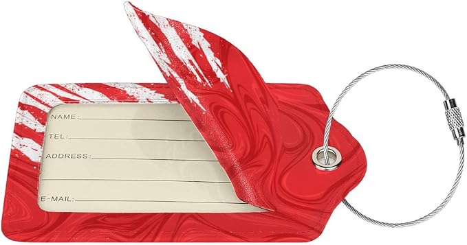 2-Pack Artistic Red Luggage Tags - Image 2