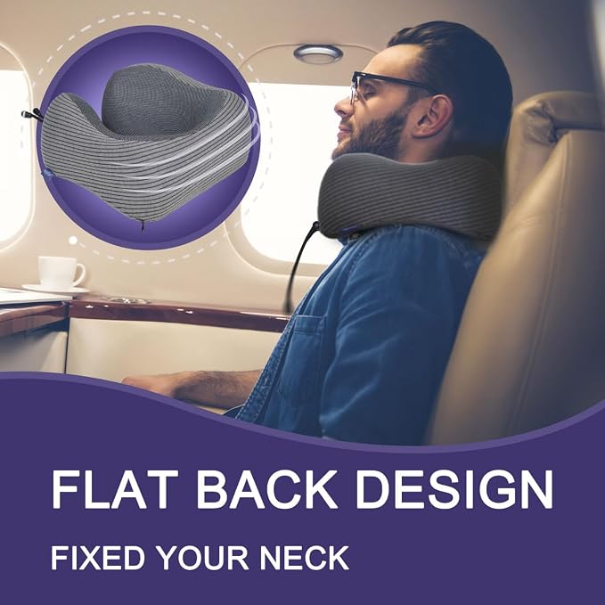 napfun Travel Pillow, 100% Pure Memory Foam Neck Pillows - Image 5