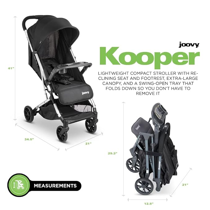 Joovy Kooper Lightweight Baby Stroller Featuring Removable, Swing-Open Tray - Image 6