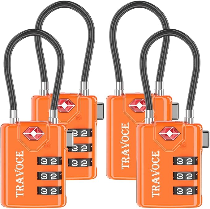TSA Approved Luggage Locks, Travel Locks Which Also Work Great as Gym Locks by TRAVOCE