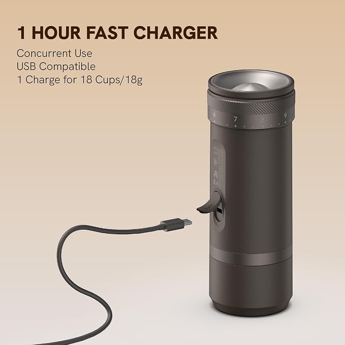 OutIn Fino Portable Electric Coffee Grinder, Adjustable Coffee Bean Grinder - Image 8