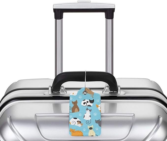 2 Pcs Cute Cat Luggage Tag for Suitcase, Animal Cat Party Decorations Supplies - Image 5