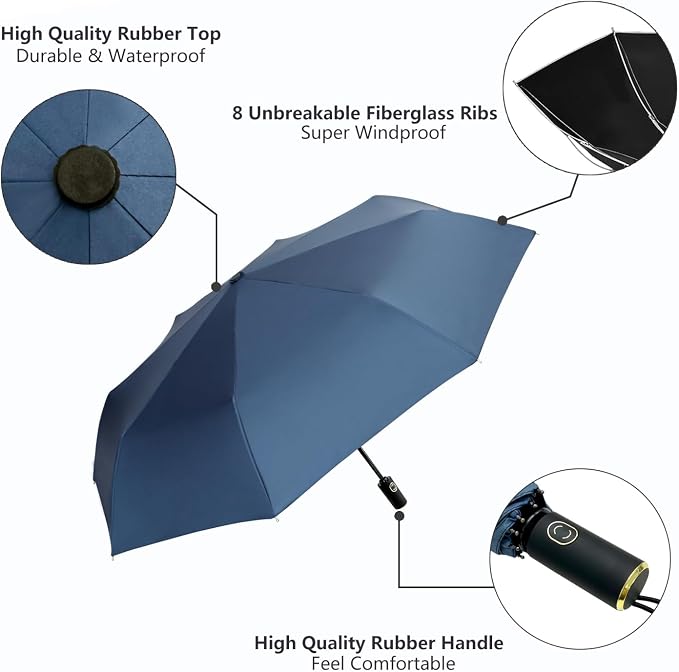 Cuby UV Sun Umbrella Compact Folding Umbrella lightweight Portable Manual - Image 4