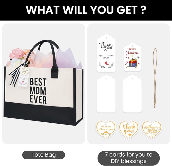 BAGAIL Initial Tote Bag, Personalized Birthday Gifts - Image 2