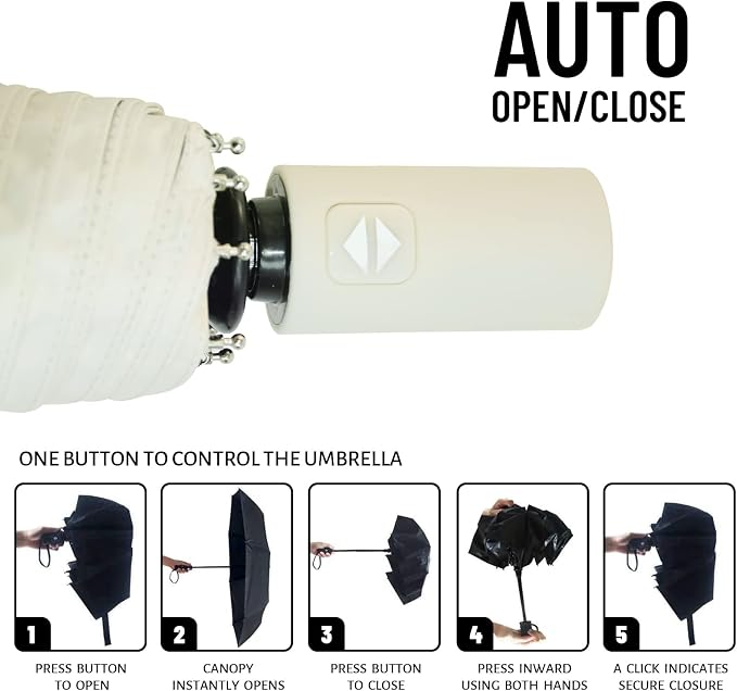 SY COMPACT Umbrella Automatic Travel Waterproof Light Folding Umbrellas Easy - Image 7