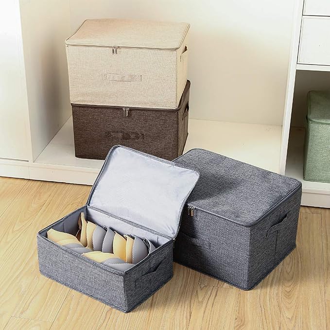 ANMINY Storage Bins with Zipper Lids 13 Qt Lidded Fabric Storage Boxes Baskets - Image 7