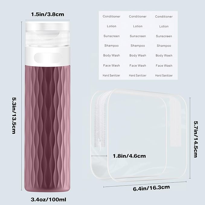 Travel Bottles for Toiletries, TSA Approved 3.4oz Travel Size Containers - Image 4