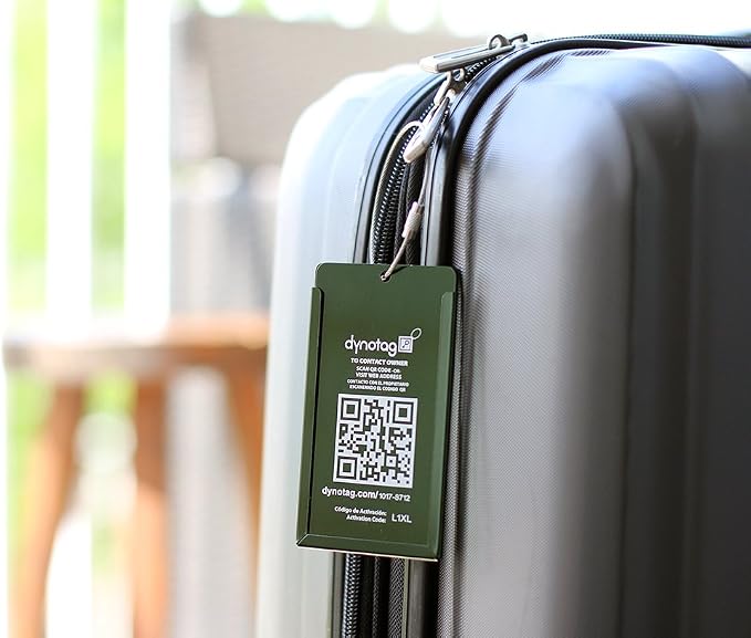 Dynotag® Web Enabled Smart Aluminum Convertible Luggage ID Tag + Braided Steel - Image 5
