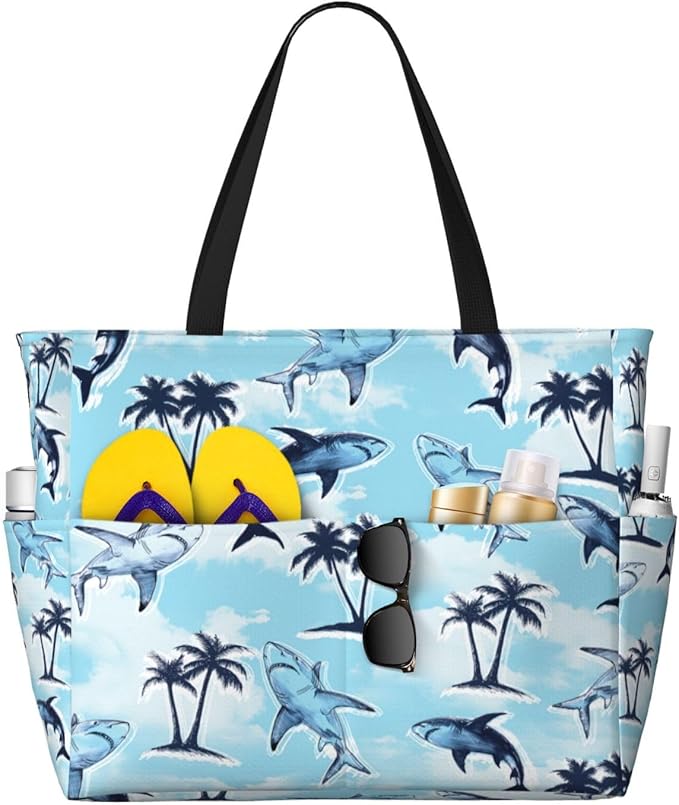 Beach Bag for Women Beach Tote Bag Waterproof Sandproof Large Bags by NLZI