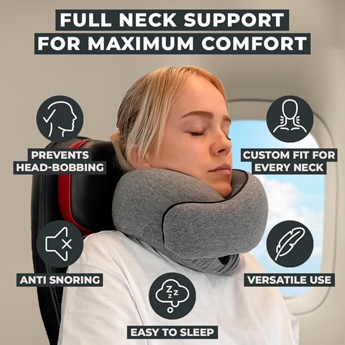 FlyHugz® Neck Travel Pillow | Memory Foam Neck Pillow - Image 2