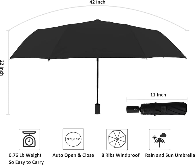 BAODINI Small UV Protection Travel Umbrella Compact - Image 6
