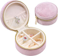 TAIMY Small Jewelry Travel Case, Round Mini Travel Jewelry Box by TAIMY