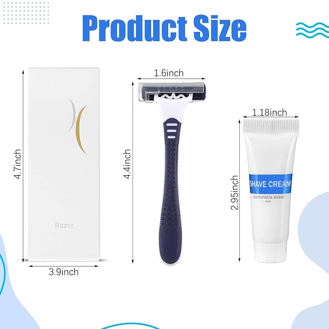 Hushee Shave Kit Bulk Travel Shaving Cream Disposable Twin Blade Razors and - Image 2